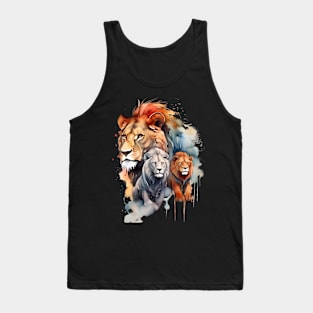 Elegant watercolor silhouettes of lions Tank Top